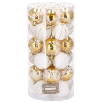 РОЖДЕСТВЕНСКАЯ ЕЛКА ПУЗЫРЬКИ 7СМ ЗОЛОТЫЕ 30 шт.