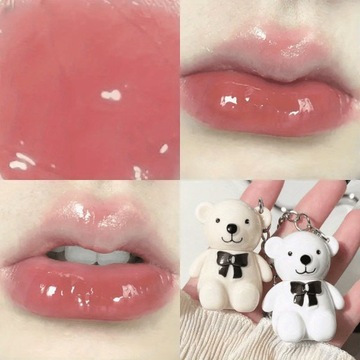 6-kolor Mini brelok z misiem Lip Glaze Lip Mud Matte Misty Nude