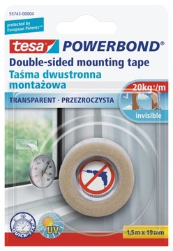 Dwustronna taśma montażowa tesa przezroczysta 1,5