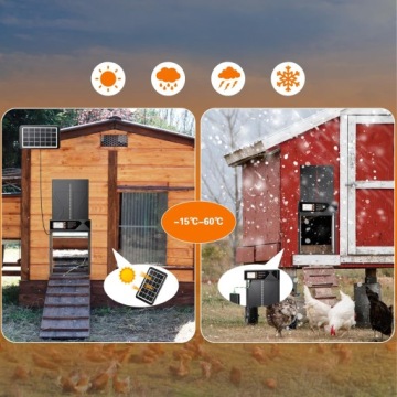 АВТОМАТИЧЕСКАЯ ДВЕРЬ КУРЯТНИКА С ТАЙМЕРОМ СОЛНЕЧНЫЙ СВЕТОДИОДНЫЙ ДАТЧИК СВЕТА