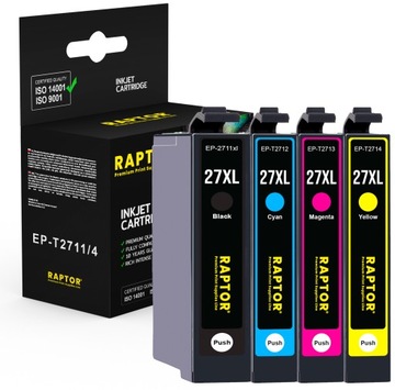 4x Tusz do Epson 27XL T2711 WF7710DWF WF7715DWF