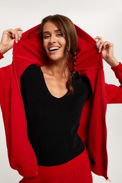 Todra bluza Italian Fashion 100% Bawełna z kapturem damska długi rękaw XXL