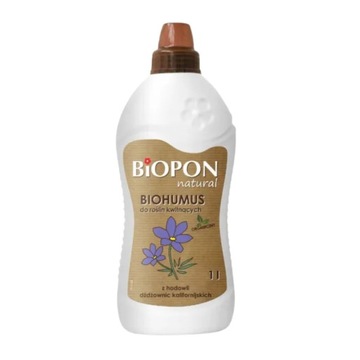 BIOPON NATURAL NAWÓZ BIOHUMUS DO ROŚLIN KWITNĄCYCH 1L DOM BALKON OGRÓD