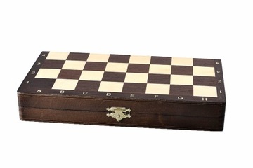 SZACHY Drewniane MAGNETYCZNE Intarsja WENGE Lux