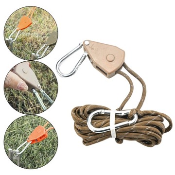 Регулируемые тентовые тросы с натяжителем тентового шнура цвета хаки.