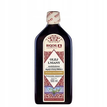 Olej lniany tłoczony na zimno 500 ml - BIOOIL