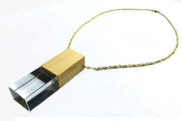 NASZYJNIK: DREWNIANO-SZKLANY PENDRIVE 64GB