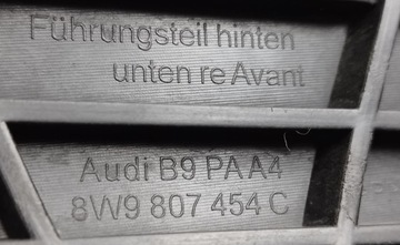 AUDI A4 B9 KOMBI VÝZTUHA NÁRAZNÍKU PRAVÝ ZADNÍ 8W9807454C