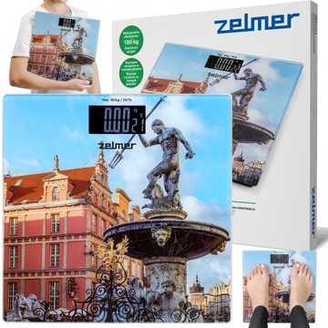 WAGA ŁAZIENKOWA ZELMER ELEKTRONICZNA SZKLANA SLIM PRECYZYJNA DO 180KG