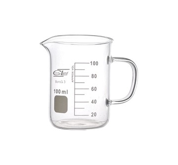 ZLEWKA SZKLANA Z UCHEM NISKA 100ml (CHEMLAND)