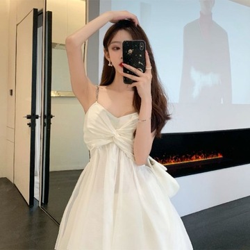 Sexy Slip Dress Women White Elegant Fairy Dresses