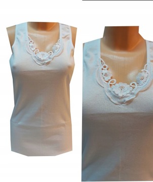 5XL PODKOSZULKA DAMSKA -100% BAWEŁNA -biała