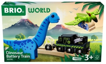 BRIO KOLEJKA Pociąg na baterie Zestaw Dino z dinozaurami 36096