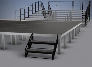 СЦЕНА 6х4м + КРЫША, ЛЕСТНИЦА, БАРЬЕРЫ, ПЕРЕЛИВ