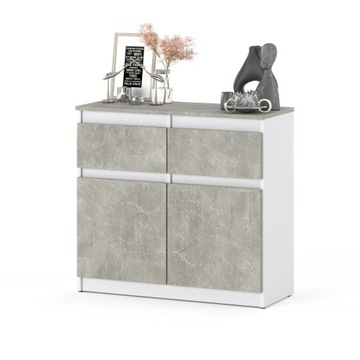 Komoda OLA szafka 80 cm 2 szuflady nowoczesna pojemna rtv system LUX