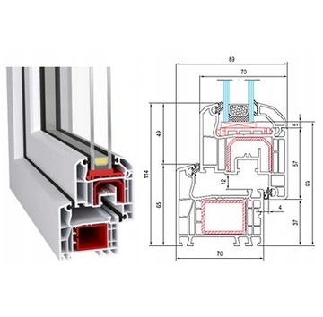 ОКНА ПВХ 1465x1435 R+RU СИММЕТРИЧНЫЕ БЕЛЫЕ