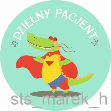 Naklejki motywacyjne dzielny pacjent DUŻE MOCNE 5 cm UNISEX 100 szt.