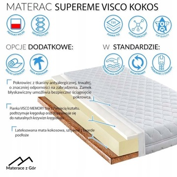 60X120 МАТРАС ИЗ ЛАТЕКСА, КОКОСОВОГО МАТРА И ВИСКО PL