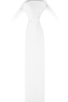 WĄSKI KRAWAT ŚLEDŹ ŚLEDZIK 5 cm - kolor BIAŁY