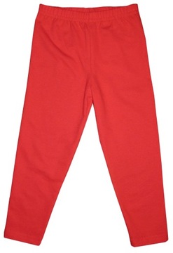 SUPER TRWAŁE LEGINSY, LEGGINSY, GETRY POLSKA 95% BAWEŁNA r140 czerwone