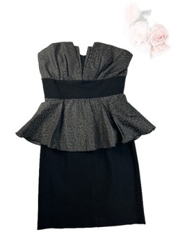 Sukienka czarna bez ramiączek baskinka cętki mała czarna Lovely Day USA XS