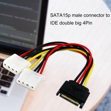 20cm rozszerzenie mocy kabel SATA 15pin męski na M