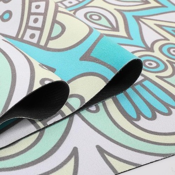 Противоскользящий замшевый коврик для занятий йогой, зеленая мандала