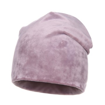 CZAPKA RÓŻ FILETOWA WELUROWA MIĘKKA UNISEX WELUR AKSAMITNY NA ZIMĘ I JESIEŃ