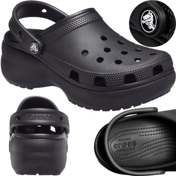 crocs damskie chodaki na platformie classic lekkie buty sportowe 36-37 W6