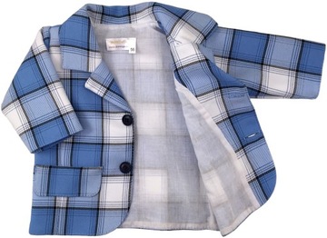 Деловой пиджак в клетку, 80 см + 9 м на Крещение.