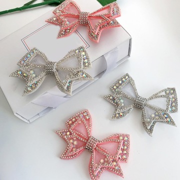 1 para zawieszek do butów zawieszek z kryształkami i kokardkami