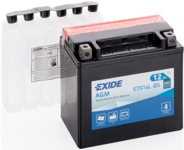 Мотоциклетный аккумулятор Exide YTX14-BS 12Ач 200А