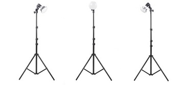 2x серебряные лампы-зонтики 110 см, 170 Вт, светодиодные, с дистанционным управлением