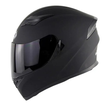 KASK SZCZĘKOWY MOTOCYKLOWY SKUTER QUAD CROSS CZARNY POŁYSK XL HOMOLOGAC CE