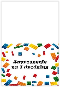 ПРИГЛАШЕНИЯ НА 7-Й ДЕНЬ РОЖДЕНИЯ ДЛЯ СЕМЬ ЛЕТНЕЙ ДЕВОЧКИ LEGO BLOCK