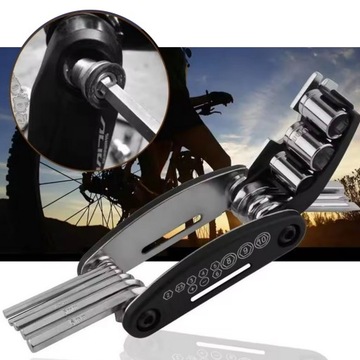 ZESTAW KLUCZY NARZĘDZI ROWEROWYCH MULTITOOL 16W1 UNIWERSALNE WIELOFUNKCYJNE