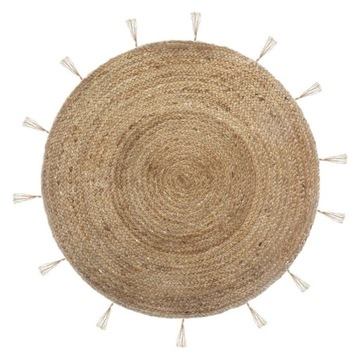 DYWAN OKRĄGŁY Z JUTY ETNO FRĘDZLE BOHO STYL 80 cm