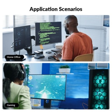 KVM-переключатель iDock C10, 2 хоста USB-C, USB 3.0, 2 монитора 4K, мощность 60 Вт, до 165 Гц