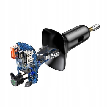 FM-ПЕРЕДАТЧИК BASEUS BLUETOOTH MP3 АВТОМОБИЛЬНОЕ ЗАРЯДНОЕ УСТРОЙСТВО QC 2X USB 1X USB-C