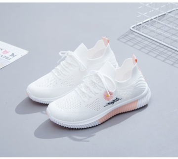 DAMSKIE SNEAKERSY BUTY SPORTOWE LEKKIE Siatka różowy 35 - 40