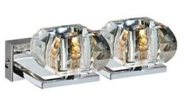 Elegancki dwupunktowy kinkiet Rubic glamour chrom