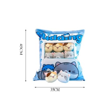 Kot PODUSZKA PUDDING Z MASKOTKAMI DO RZUCANIA WZORY Przynieś 8 małych
