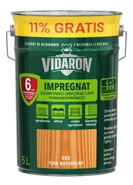 VIDARON IMPREGNAT 4.5L+11% GRATIS TEAK NATURALNY