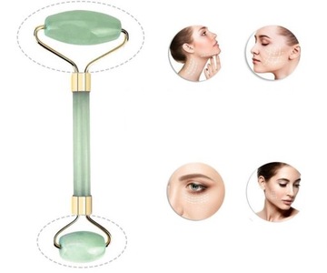 WAŁEK I PŁYTKA Z JADEITU DO MASAŻU TWARZY PUDEŁKO