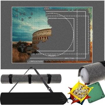 Mata - plansza do układania puzzli - Etui + Pompka