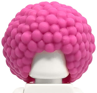 LEGO włosy figurki afro z dziurką 49362 c. różowe
