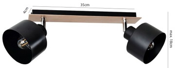 ПОТОЛОЧНЫЙ СВЕТИЛЬНИК 015-2PL LED ДЕРЕВО МЕТАЛЛ