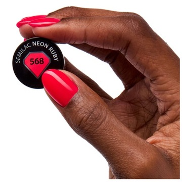 SEMILAC 568 Гибридный лак Neon Ruby