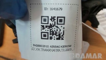 7H0880201S AIRBAG ŘIDIČE VW TRANSPORTER T5 2007R