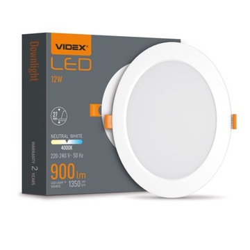 Oprawa Sufitowa Downlight Panel Wpuszczana LED 17,5 cm VLE-DLBR-124 VIDEX